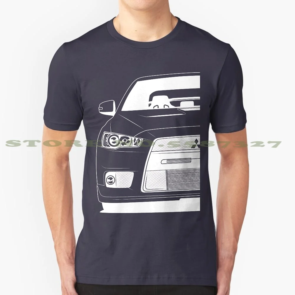 Lancer Evolution 10 White 100% Cotton T-Shirt