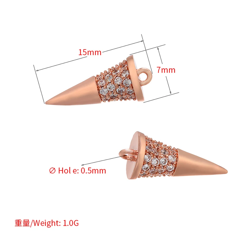 ZHUKOU 7x15mm ice cream crystal necklace pendant for women handmade DIY necklace jewelry accessories making finding model: VD649
