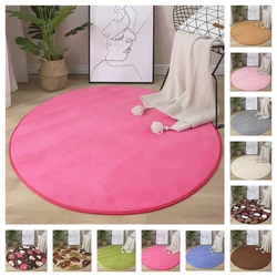 Alfombra redonda de terciopelo Coral con absorción de agua para niños, alfombrilla de espuma viscoelástica para sofá, dormitorio, sala de estar, esterilla de Yoga, novedad