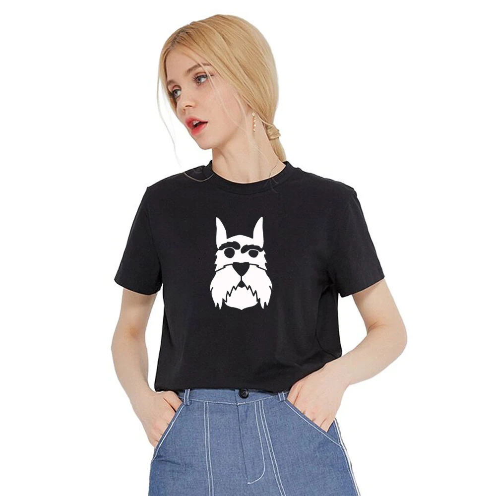 

Schnauzer illustration T shirt dog puppy animal pet kennel cute gift tumblr hipster instagram Graphic Tees summer tops drop ship