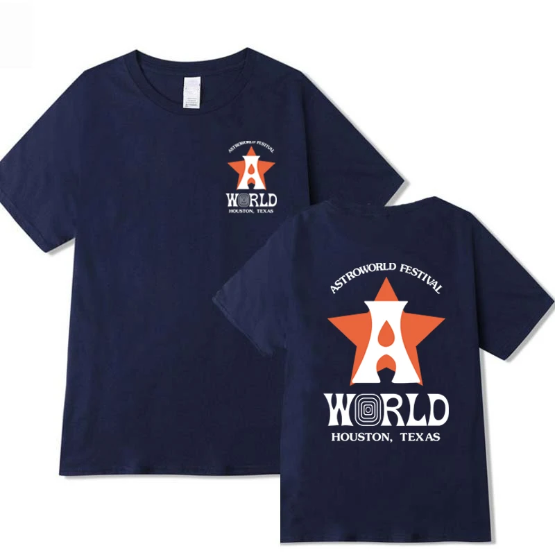 New Arrival ASTROWORLD Print T Shirt Men Women Good Quality Cotton Tshirts Cactus Jack Houston Hip Hop Short Sleeves Tee Tops