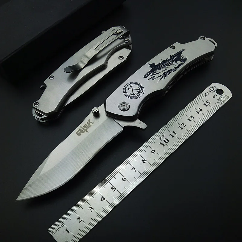 

Super Quality Tactical Folding Knife Utility Camping Navy Pocket Knife Hunting Survival with Print with Bottle Opener And CLIP