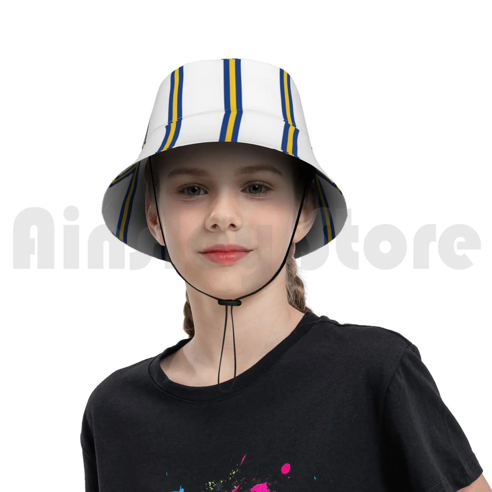 Leeds Stripes Sun Hat Foldable UV Protection Leeds United Football Team Club English Epl Premier Fan Fans Stripes