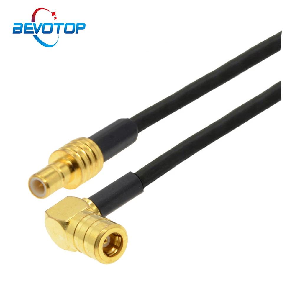 

10pcs Straight SMB Male to SMB Female Right Angle Adapter RG174 Satellite Radio Extension Cable RF Coaxial Pigtail Cord 15/50CM