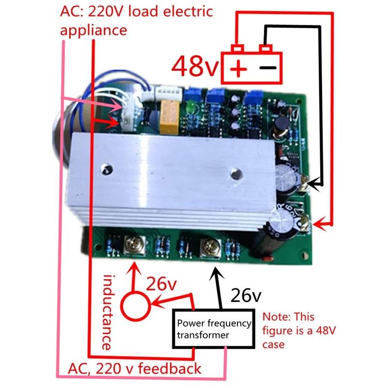 周波数インバーターDC12V-60V/500/1000w,純粋な正弦波電源,マザーボード,ドライブカード,2000