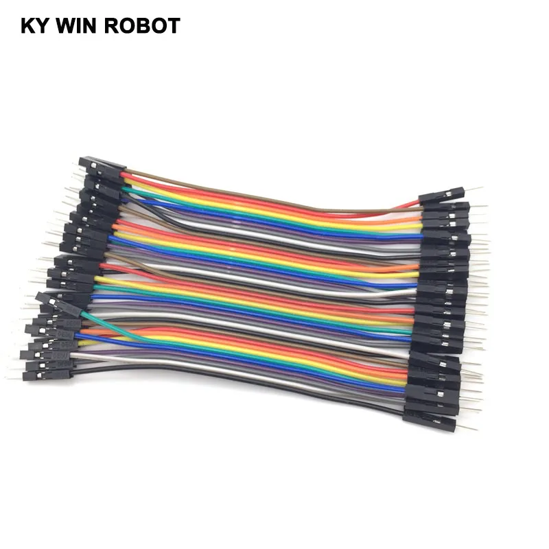 40pcs dupont cable jumper wire dupont line maschio a maschio dupont line 10cm 2.54MM 1P per arduino KIT fai da te