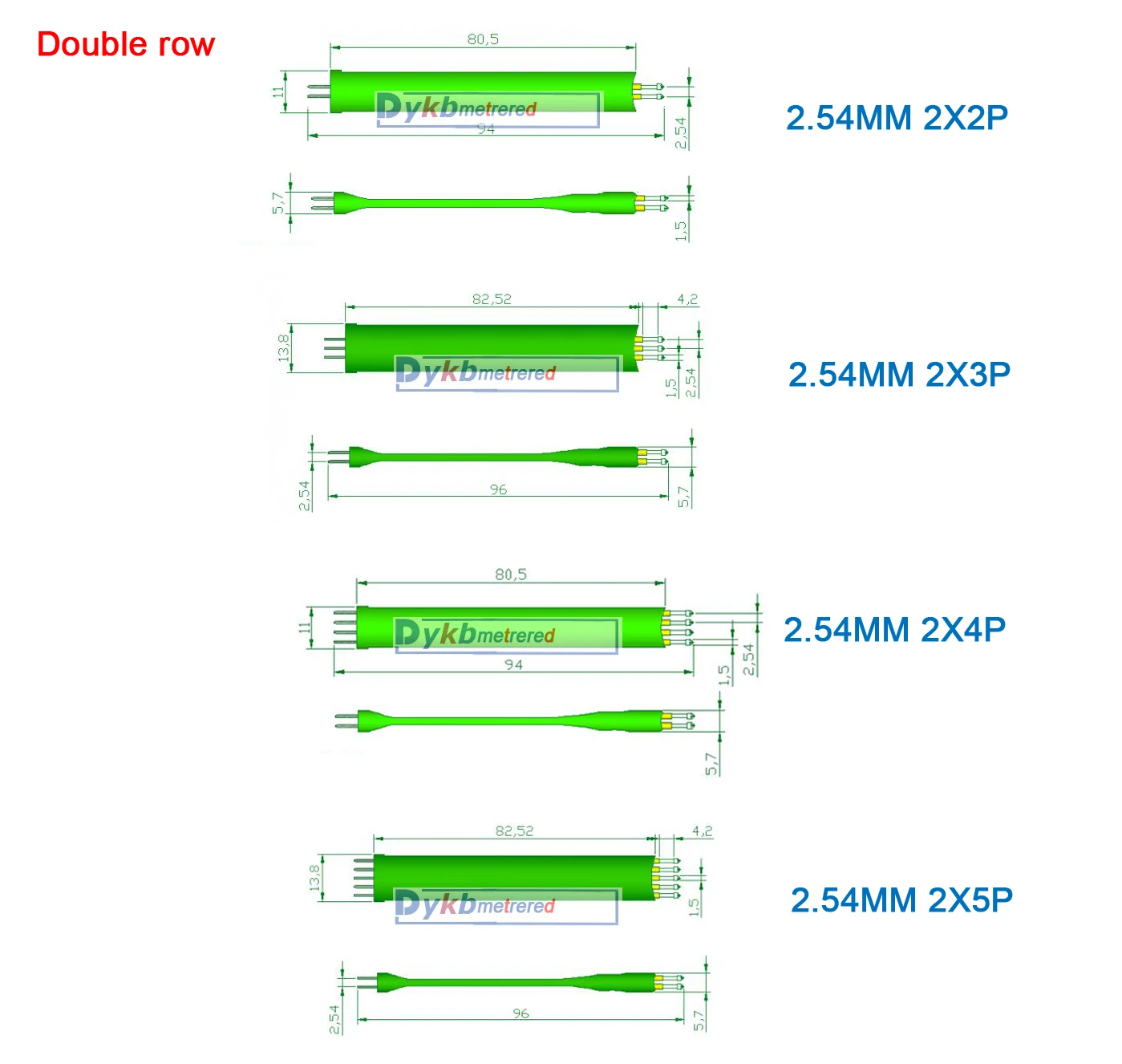 DYKB Palmare Passo 2.54MM 2P / 3P / 4P / 5P / 6P / 8P PIN test di Masterizzazione pin Programma ARM JTAG di Debug di Download Bruciare pin 2pin -8pin