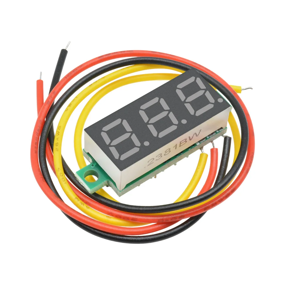 DC 0-100V LED Display Digitale Mini Gauge spanningsmeter Voltmeter 3-Draad Paneel Voltmeter Meter 0.28 inch Detector Monitor Gereedschap