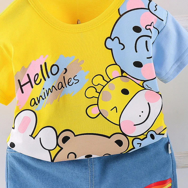 New Summer Baby Girl Clothes Suit Children Boys Cartoon T-Shirt Shorts 2Pcs/Sets Toddler Sports Costume Outfits Kids Tracksuits