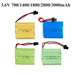 3.6V 700mah 1400mah 1800mah 2800mah 3000mAh NiCD Battery AA 3.6V Battery Pack For RC Toy Car GUN TANK Trucks Trains Boats