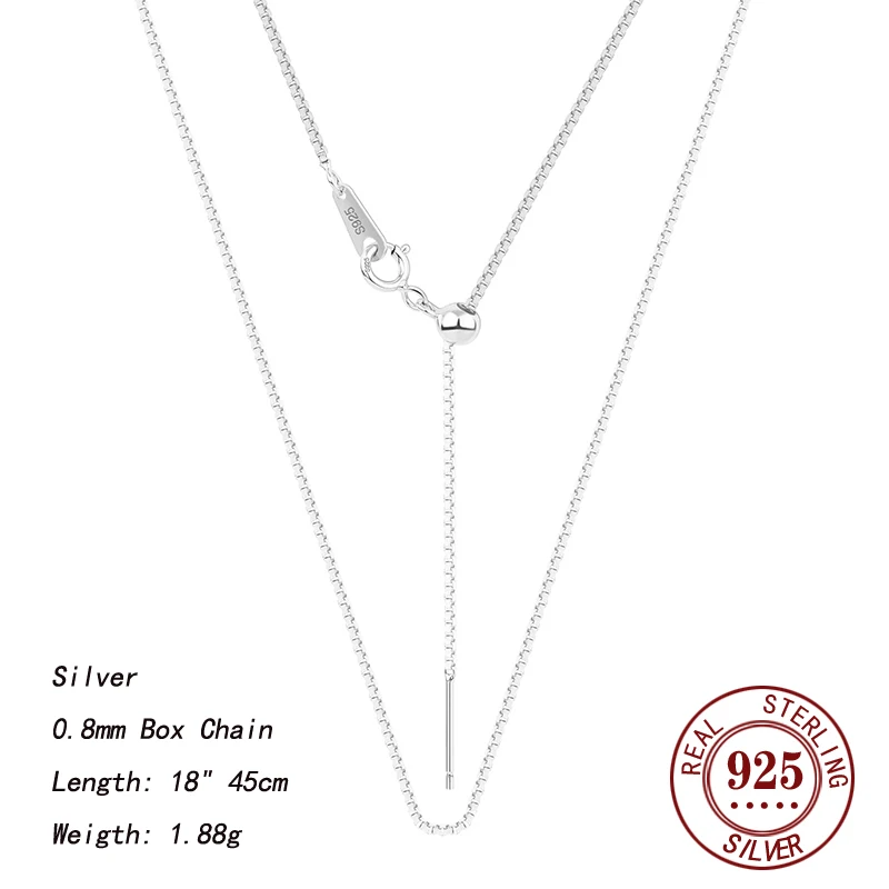 Somilia Box Chain Necklace Silver 18K Gold 4