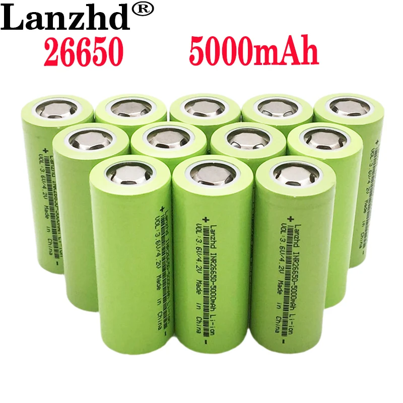 

5-20PCS 26650 li 50A 26650 battery power lithium battery 3.7V 5000mAh rechargeable battery suitable for flashligh power TOOLS