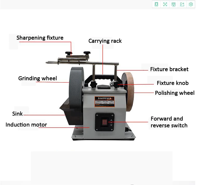 10 Inches New Sharpening Machine 220V/180W Low Speed Water Cooled Grinder Small Polisher Standard High Match Tools Equipment