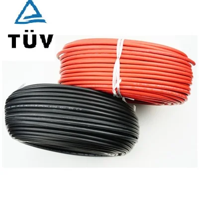 Solar cable Red and Black PV cable   for solar power system 1500v  2.5mm² /4mm² /6mm² (14/12/10AWG )TUV UL approval 10m/lot