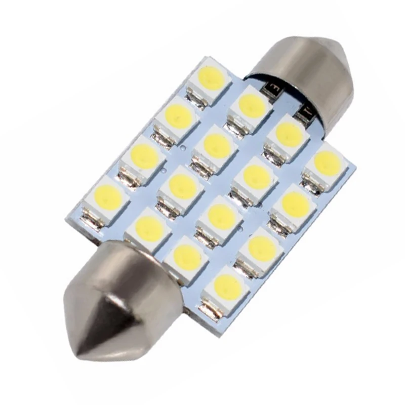 100pcs Festoon C5W 31/36/39/41mm 16 SMD 1210 Car LED Reading Dome Light Auto Interior Door Lamp Bulb White DC 12V