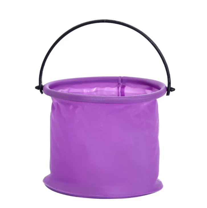 Foldable Bucket Portable Folding Bucket Water Tank Sturdy Handle Compartment Pen Washing Outdoor Backpack Camping Kids