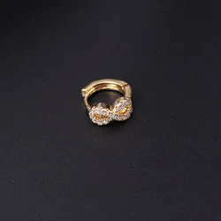 1 PCS Simple Mini Micro Pave CZ Infinite Circle Ear Cartilage Piercing Cuff Hoop Earring Cute Small Closed Copper Ear Jewelry