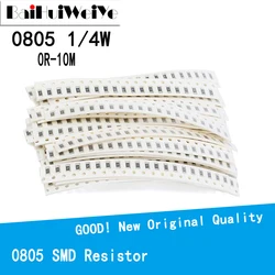 100PCS/LOTE 0805 SMD Resistor 0R-10M 1/4W 0 1 10 100 150 220 330 ohm 1K 2.2K 10K 100K 0R 1R 10R 100R 150R 220R 330R