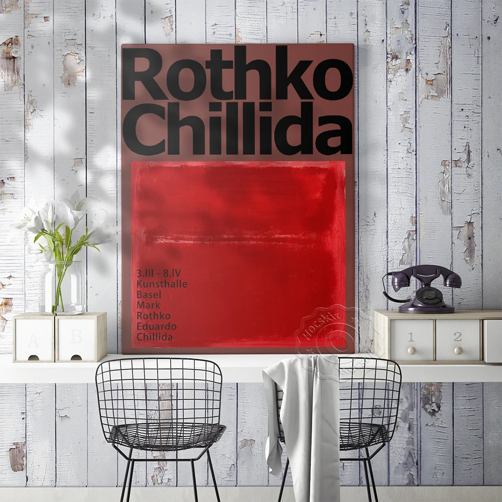 Mark Rothko Exhibition Museum Poster, Rothko Chillida Wall Art Stickers, Gallery Decor Poster, Mark Vintagetation Wall Stickers,