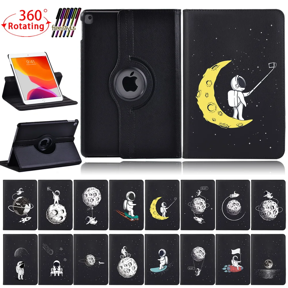 For Apple IPad 2/3/4/Mini 4/5/iPad 5th/6th/7th Gen/iPad 2020 8th generation Astronaut Rotating Stand Cover Leather Tablet Case