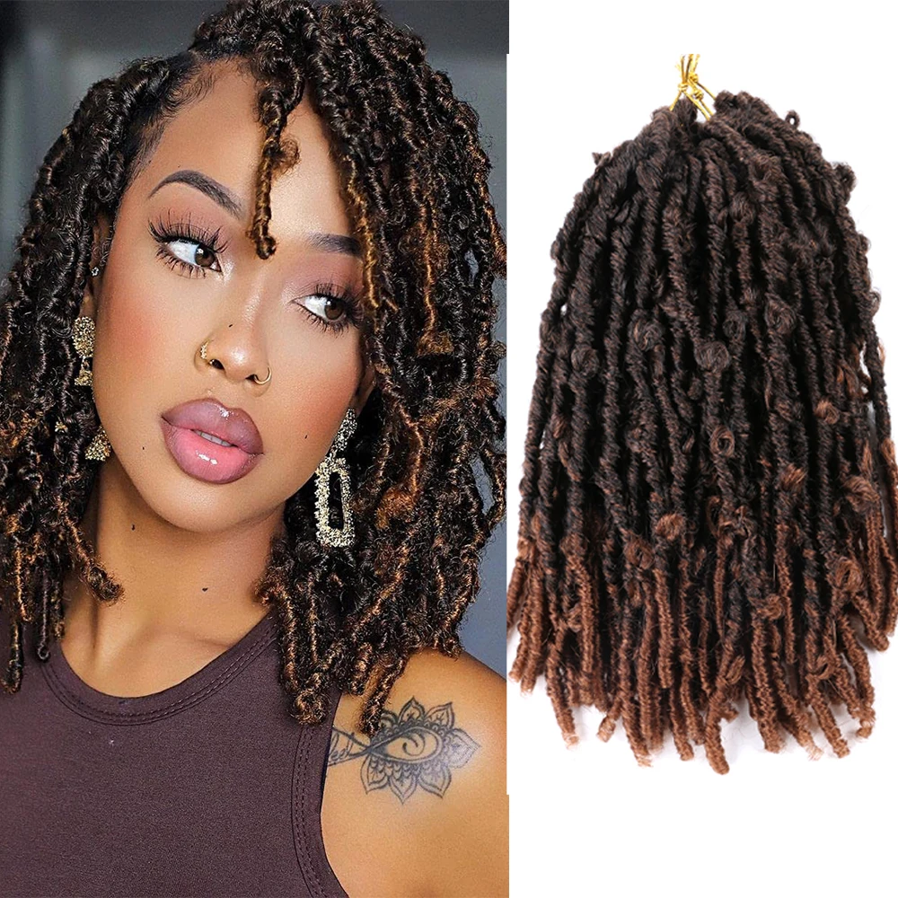 Butterfly Locs Synthetic Crochet Hair Distressed Faux Locs Braiding Hair Extensions Pre Looped Black Messy Soft Locs For Women