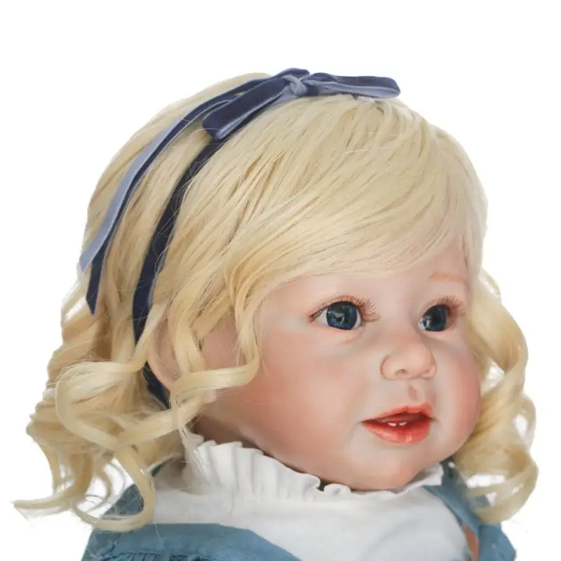 NPK 70cm Reborn Toddler Doll Sticked Hair Wig 28inch Silicone Realistic Reborn Baby Dolls Hair Wig DIY Doll Accessory