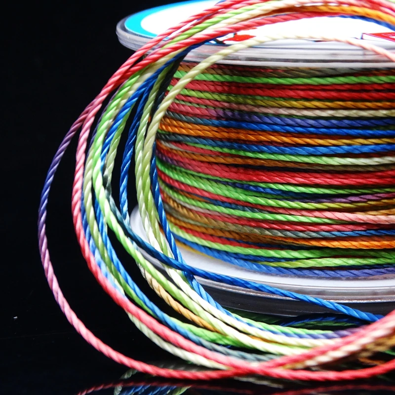 About 0.9mm thick Gradation dyeing strand Multicoloured line Cotton nylon line DIY Knit bracelet thread inelasticity cord