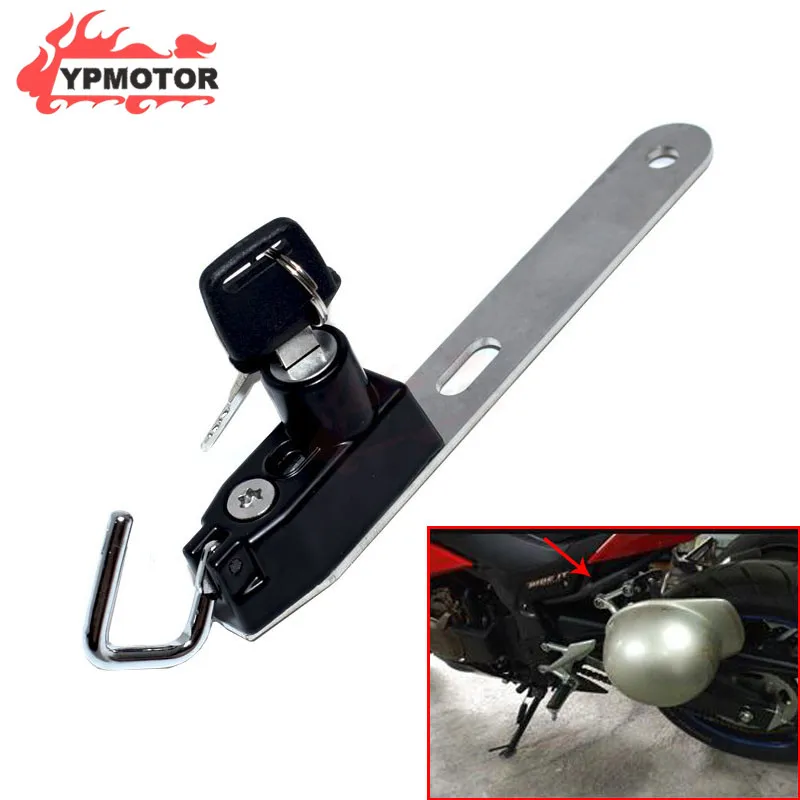 Abrazadera de barra de acero trasera para motocicleta, cerradura de seguridad antirrobo con llave para Honda CB500X CB500F CBR500 Kawasaki MT07 MT-07