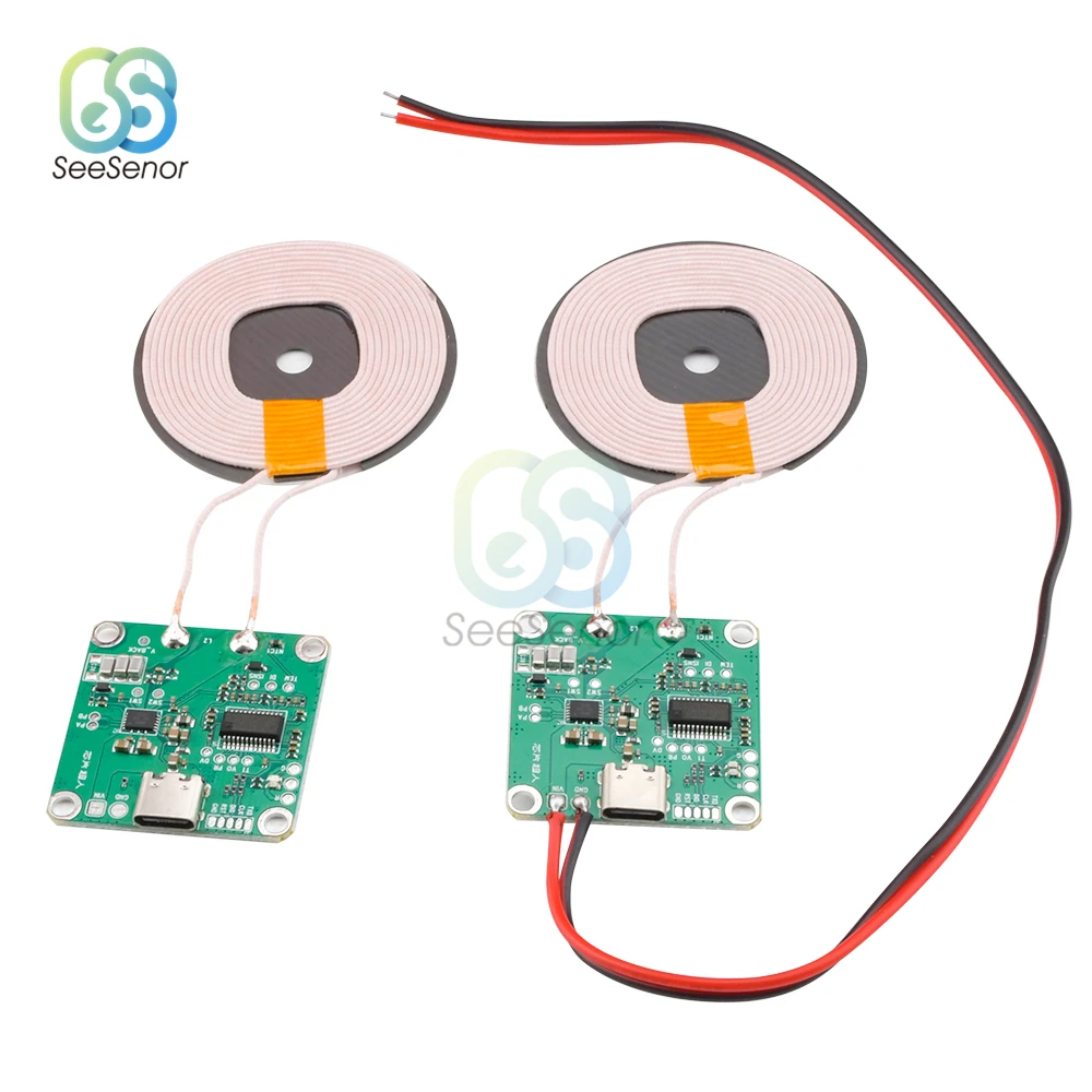 Carregador sem Fio de Carregamento Rápido Módulo Transmissor Usb Tipo-c e Bobina para qi Bateria do Telefone Carro 20w High Power 5v 12v 24v