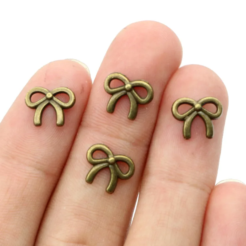 

10x10mm 50pcs Antique Bronze Plated Bow Tie Handmade Charms Pendant:DIY for bracelet necklace-Q2-16