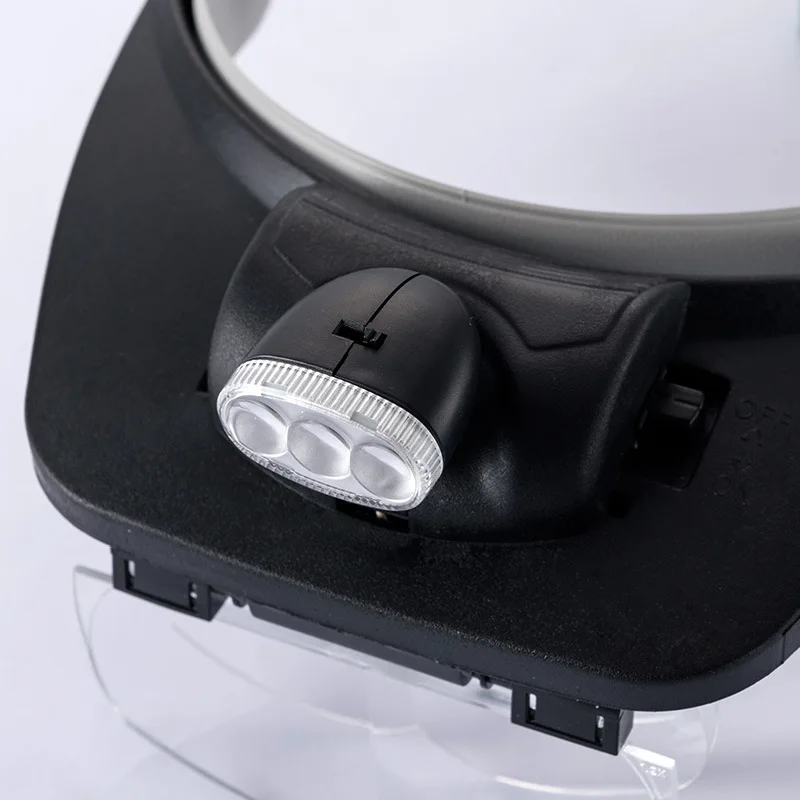 Imagem -03 - Lupa Led Luz da Lâmpada Cabeça Lupa Jeweler Headband Lente Intercambiável Ferramenta de Reparo Leitura Lupa
