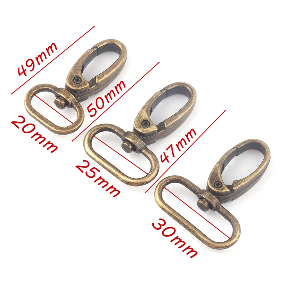 20-30mm Bronze Swivel Clasp Claw Swivel Hook Dog Collar,Key Ring Lobster Strap Clip Purse Bag Handbag Webbing Leather Hardware