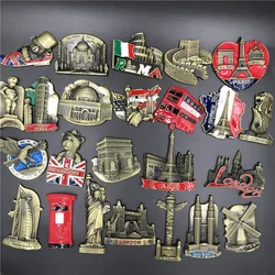 Metal 3d fridge magnets refrigerator pasted American eagle Jerusalem Israel London bus new york paris Souvenirs home decoration