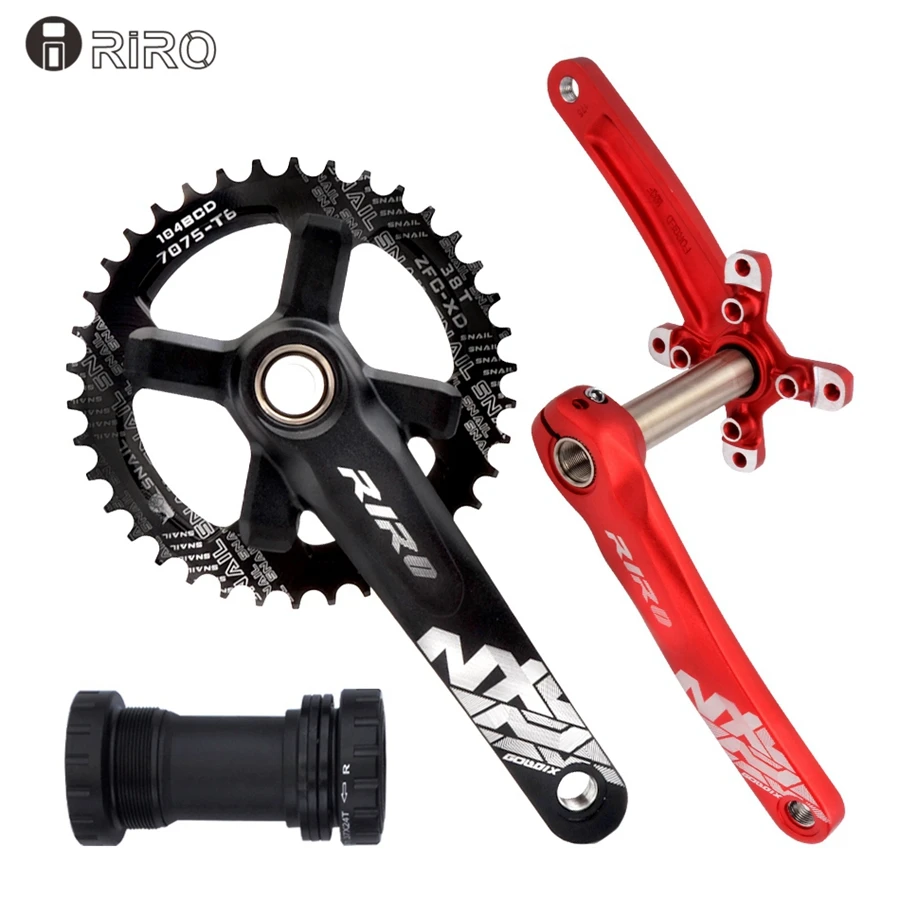 riro Bicycle XT Crankset Mtb Integrated Crank 170 175mm Hollowtech 2 Mountain Bike 104 Bcd Chainring With BB Single disc refit