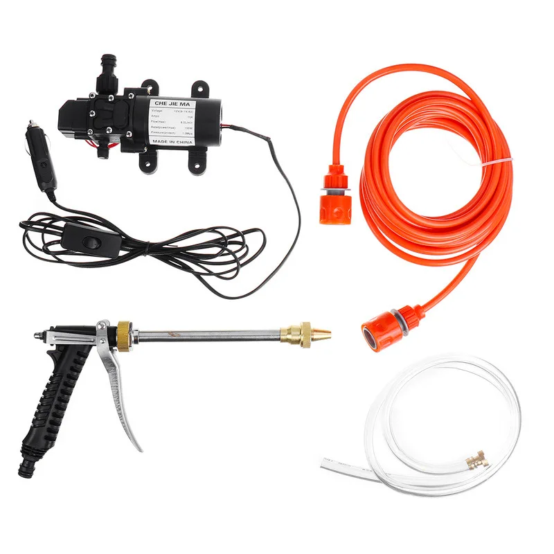 Protable 12V 100W 200PSI High Pressure Water Pump Sprayer With 6M Length Tube Car Charger Cord