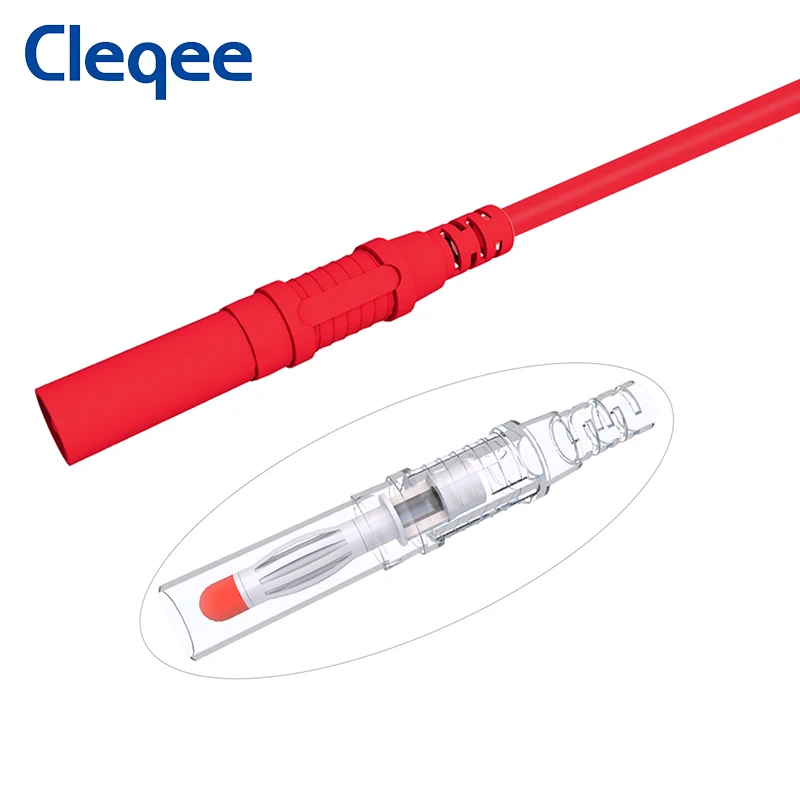 Cleqee-conector P1065 chapado en oro BNC a 4mm, prueba de osciloscopio, Cable de enchufe macho BNC, 120CM, 500V, 5A