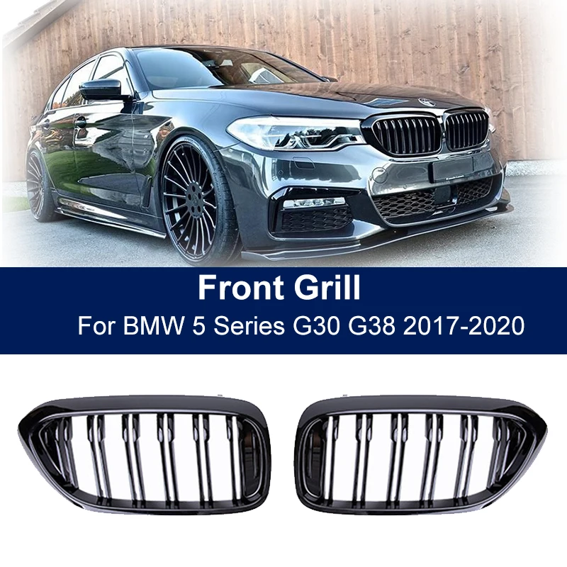 Grille de rein de course avant pour BMW, remplacement de grille à 2 lamelles, pare-chocs M-Performance, série 5, G30, G38, 525I, 530I, 540I Cape I, 2017-2020