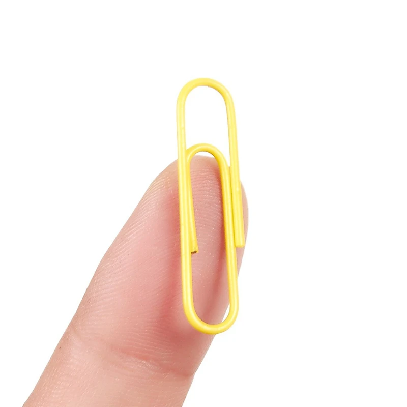 300PCS Z-LABEL Colorful Paper Clips Yellow Paper Clip Candy-colored Paper Clips Wholesale