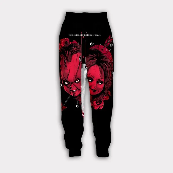 New 3D Printing  Bride of Chucky Fashion Men Women Tracksuits Crewneck Hip Hop Pants  Plus Size S-7XL Streetwear