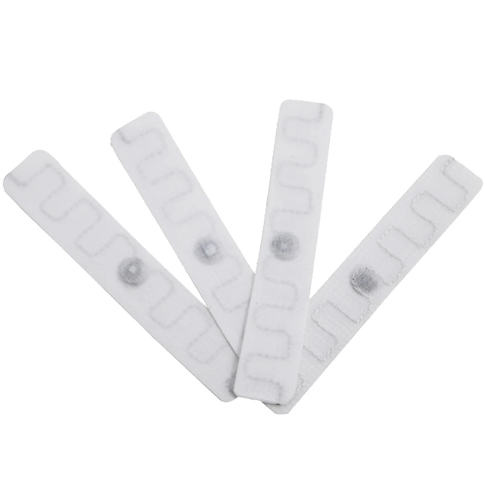 RFID label 100pcs RFID Washable Fabric Flexible UHF Heat Resistant Label UHF Hotel Laundry Laundry Tag Flexible Passive