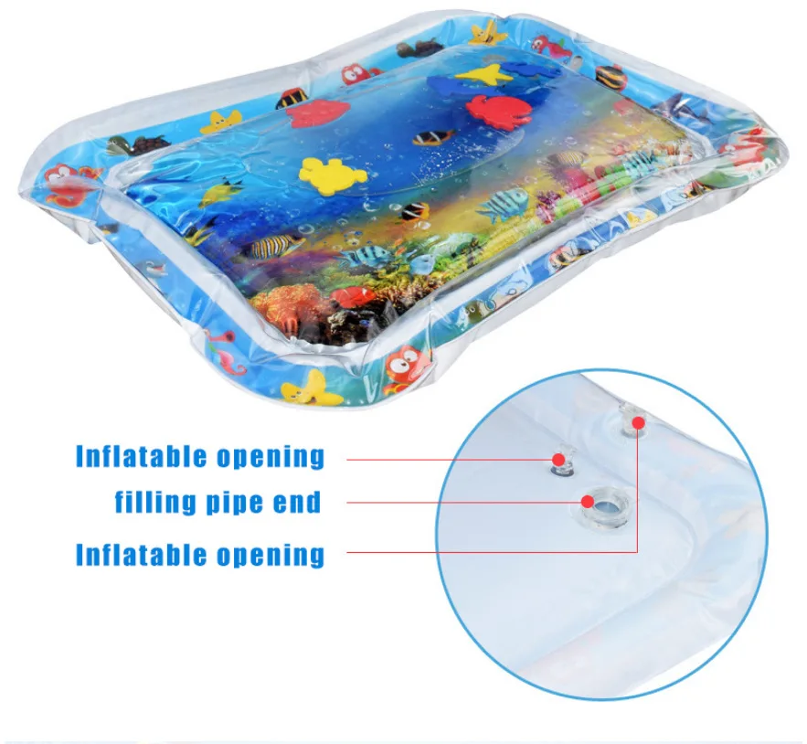 Funny Baby Water Mat 66*55cm Inflatable Patted Pad Cushion Infant Toddler Water Play Mat for Kids Education Developing Baby Toys