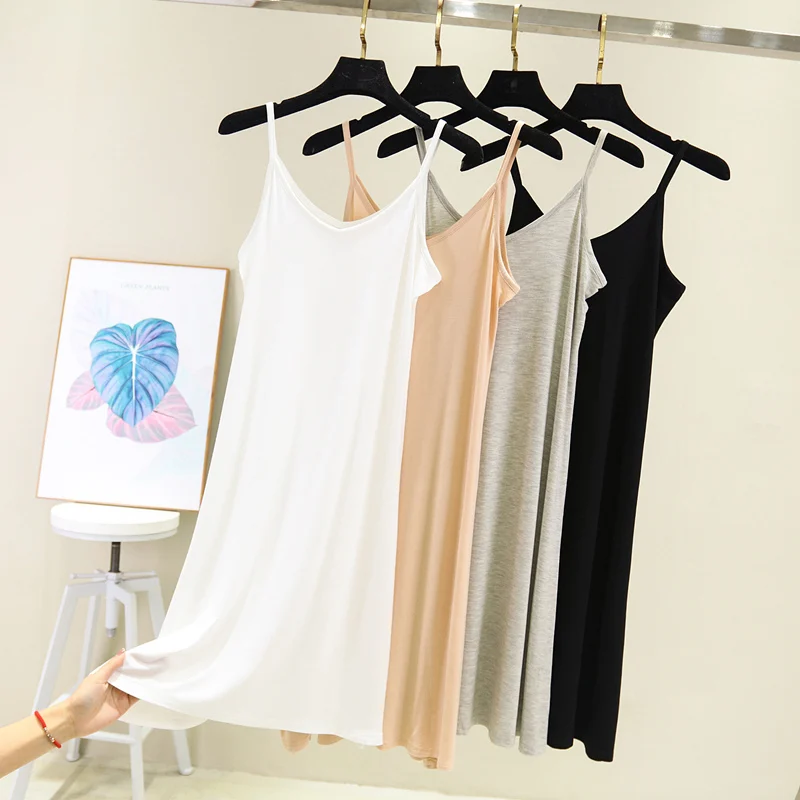 Vestido Camisero de Mujer para Primavera Verano 2026, Modal Casual Sexy, Camisola Elástica para Hogar y Playa, Escote Redondo, Vestido Sensual 4