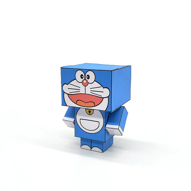 Robot sans colle chat Origami fait à la main, Mini modèle 3D en papier, figurine de dessin animé, bricolage, Cube, jouets artisanaux pour enfants et adultes, CS-036