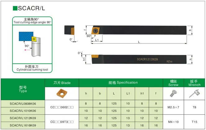 Ferramentas de inserção de carboneto 1 peça scacr 1616k09, suporte de torno de corte cnc de alta qualidade ccmt