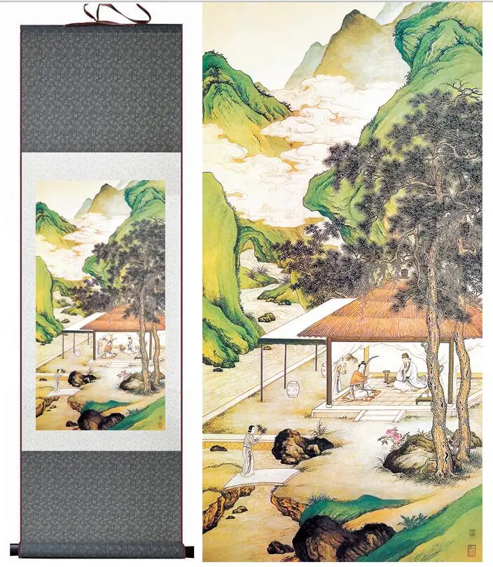 

tangbohu landscape painting Home Office Decoration Chinese scroll painting landscape art painting landscape painting