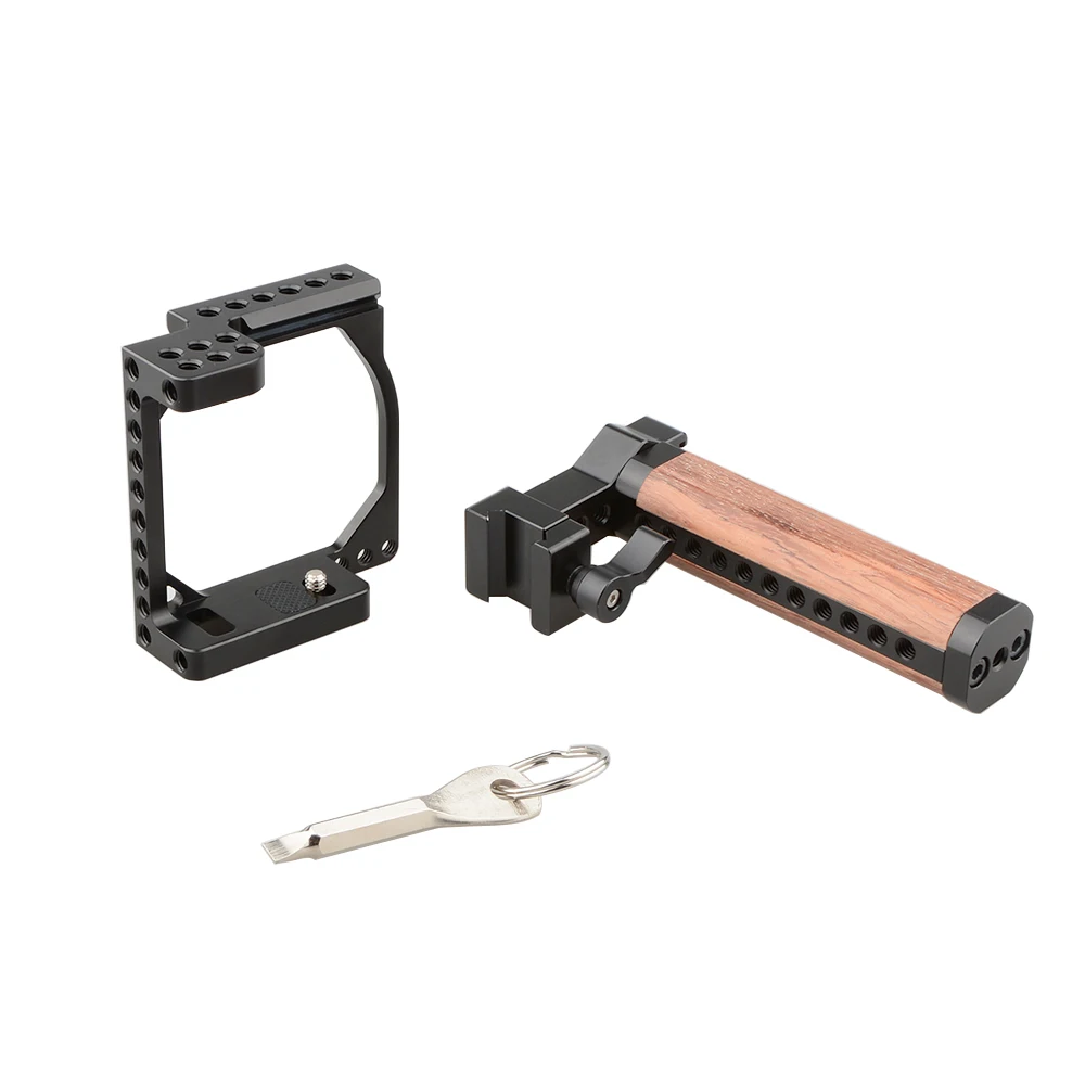 Equipamento da gaiola da câmera de hdrig com punho superior de qr para sony a6000 a6300 a6400 a6500 a6600 4k câmeras dslr câmera gaiola equipamento
