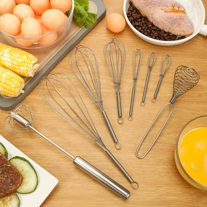 13cm 15cm Mini Stainless Steel Manual Mini Egg Whisk Coffee Milk Blender Mixer Kitchen Egg Beater
