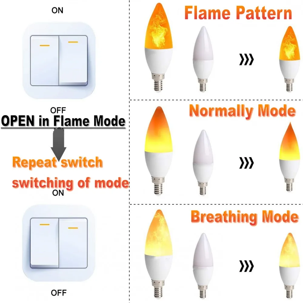 Ampoules LED à Effet de Flamme Simulée, Accessoires Électroniques pour la Maison, Lampe, 9W, E14, B22, 85-265V