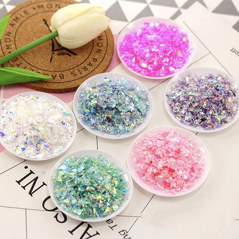 20g Colorful Shell Sugar Broken Pieces Flashing Flash Debris Material UV Resin Epoxy Mold Making Filling For DIY Jewelry