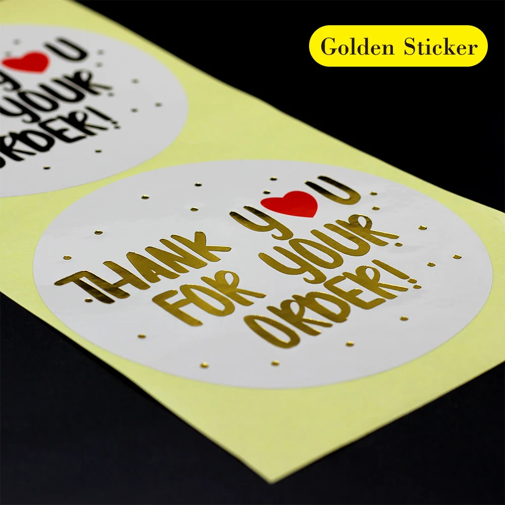 Customized golden stickers and customized logo Design your own stickers personalized stickers wedding stickers 3-10cmTransparent